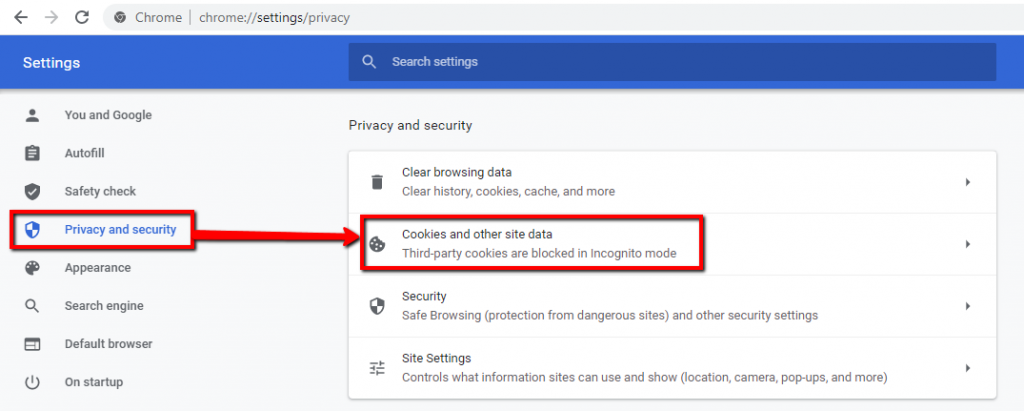 privacy and security setting