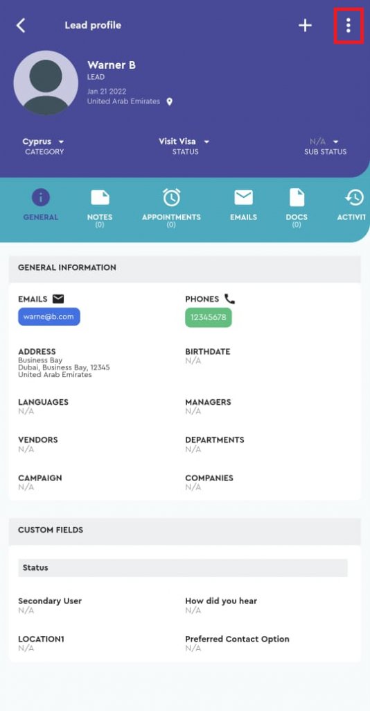 saphyte mobile app edit contacts