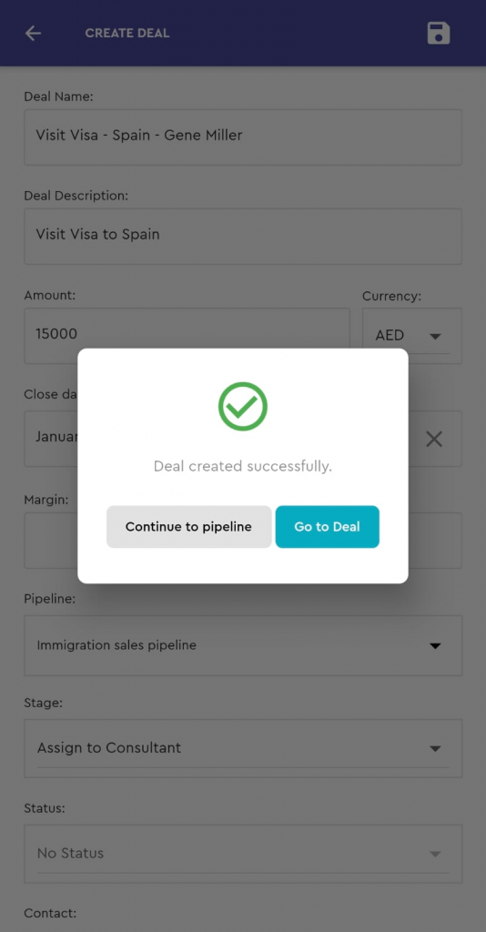 saphyte mobile app deal saved confirmation