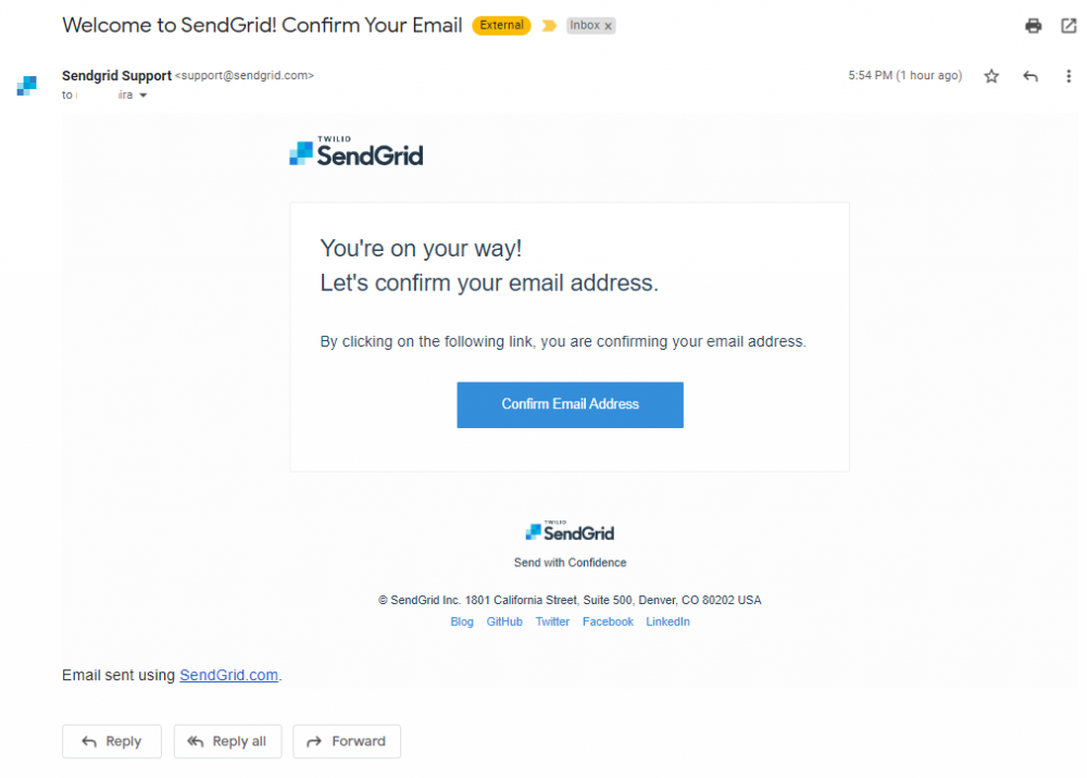 SendGrid Email Verification